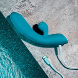 Buy Evolved FIERCE FLICKER - Blue 19.5 cm USB Rechargeable Rabbit Flicker Vibrator – Naughtyhut NZ sex toys online. Discreet delivery & top brands.