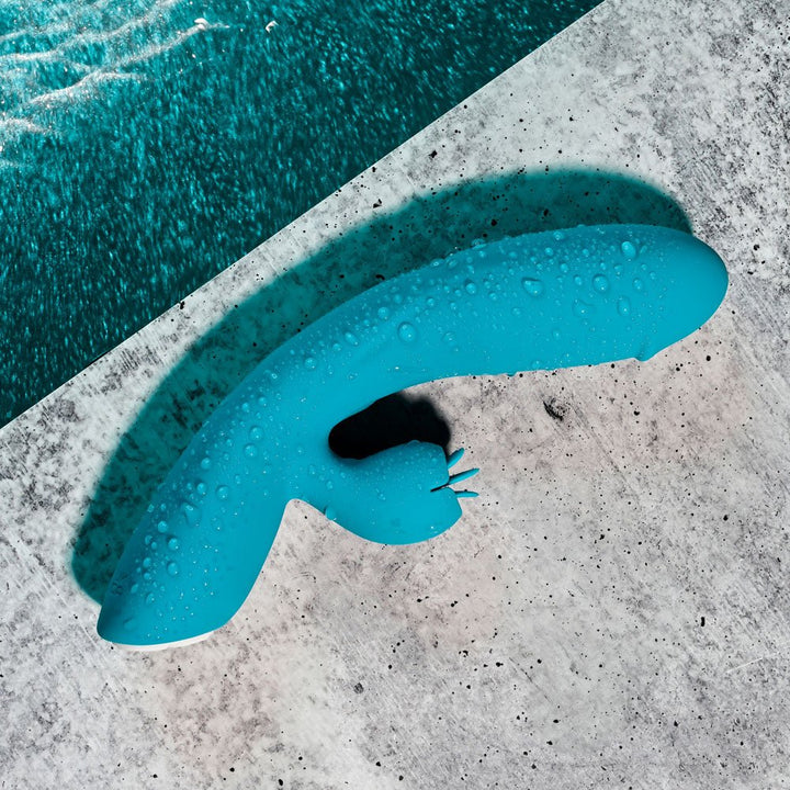 Evolved FIERCE FLICKER - Blue 19.5 cm USB Rechargeable Rabbit Flicker Vibrator – Sex toys NZ by Naughtyhut. Discreet delivery nationwide.