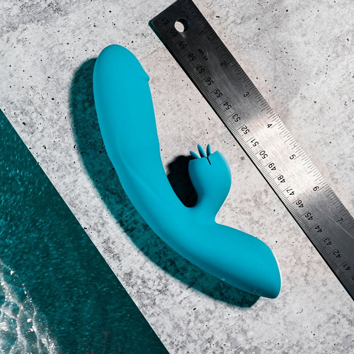 Evolved FIERCE FLICKER - Blue 19.5 cm USB Rechargeable Rabbit Flicker Vibrator – Sex toys NZ by Naughtyhut. Discreet delivery nationwide.