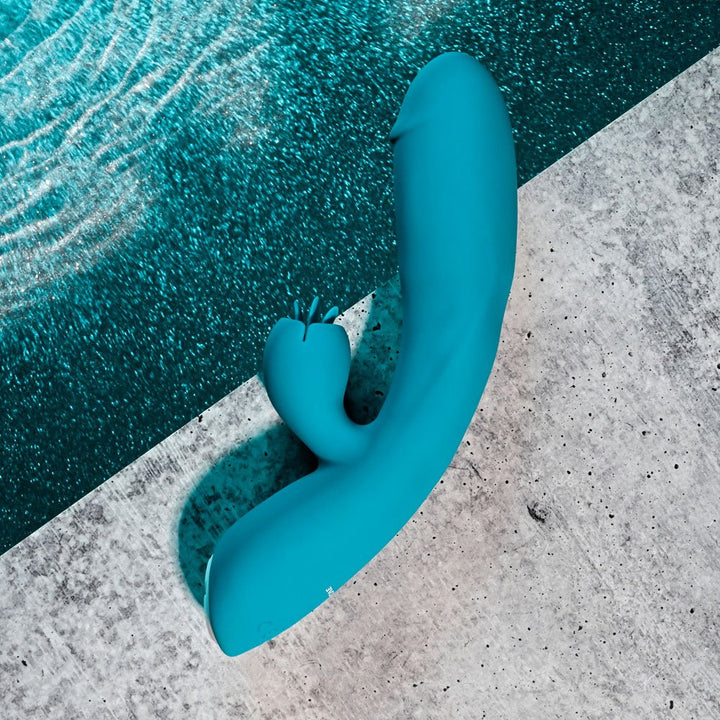 Evolved FIERCE FLICKER - Blue 19.5 cm USB Rechargeable Rabbit Flicker Vibrator – Sex toys NZ by Naughtyhut. Discreet delivery nationwide.