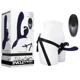 Buy Evolved GIVING VIBES - Black 14.6 cm USB Rechargeable Vibrating Strap - On with Remote – Naughtyhut NZ sex toys online. Discreet delivery & top brands.