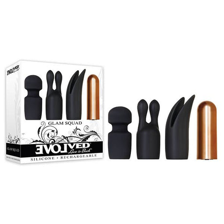 Buy Evolved Glam Squad - Copper Rechargeable Bullet with 3 Interchangeable Sleeves – Naughtyhut NZ sex toys online. Discreet delivery & top brands.