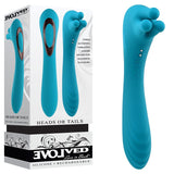 Buy Evolved HEADS OR TAILS - Blue 19.3 cm USB Rechargeable Dual Ended Massager – Naughtyhut NZ sex toys online. Discreet delivery & top brands.