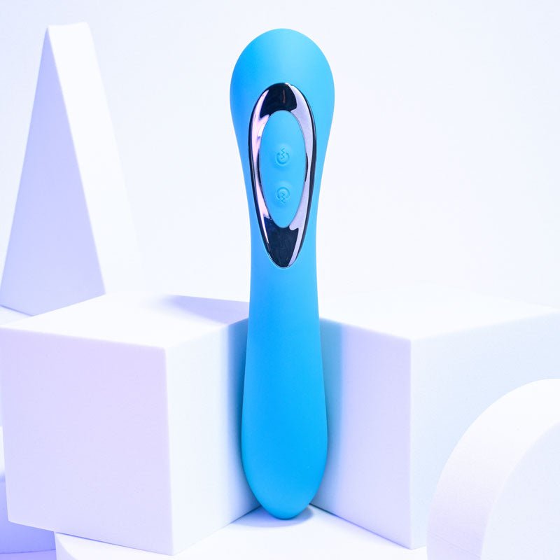 Buy Evolved HEADS OR TAILS - Blue 19.3 cm USB Rechargeable Dual Ended Massager – Naughtyhut NZ sex toys online. Discreet delivery & top brands.