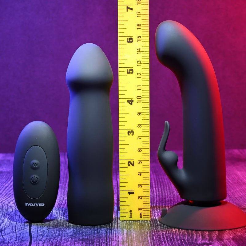 Evolved HEAVENLY HARNESS - Black USB Rechargeable Strap - On Kit – Sex toys NZ by Naughtyhut. Discreet delivery nationwide.