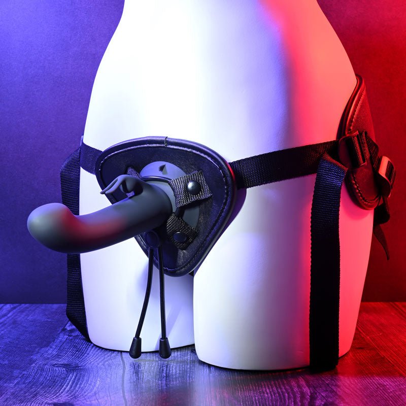 Evolved HEAVENLY HARNESS - Black USB Rechargeable Strap - On Kit – Sex toys NZ by Naughtyhut. Discreet delivery nationwide.