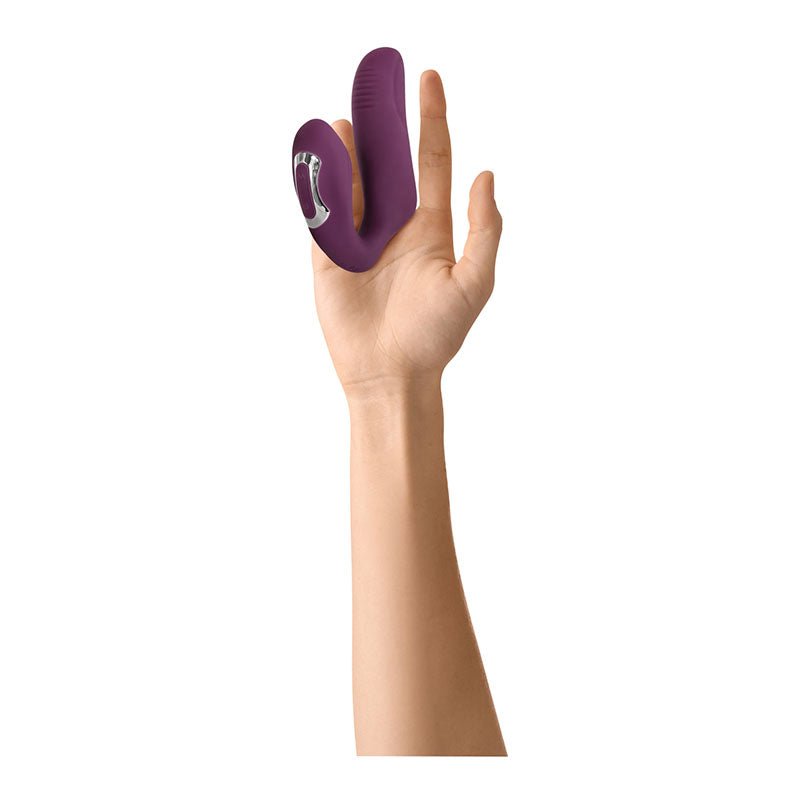 Buy Evolved Helping Hand - Purple USB Rechargeable Dual Finger Stimulator – Naughtyhut NZ sex toys online. Discreet delivery & top brands.