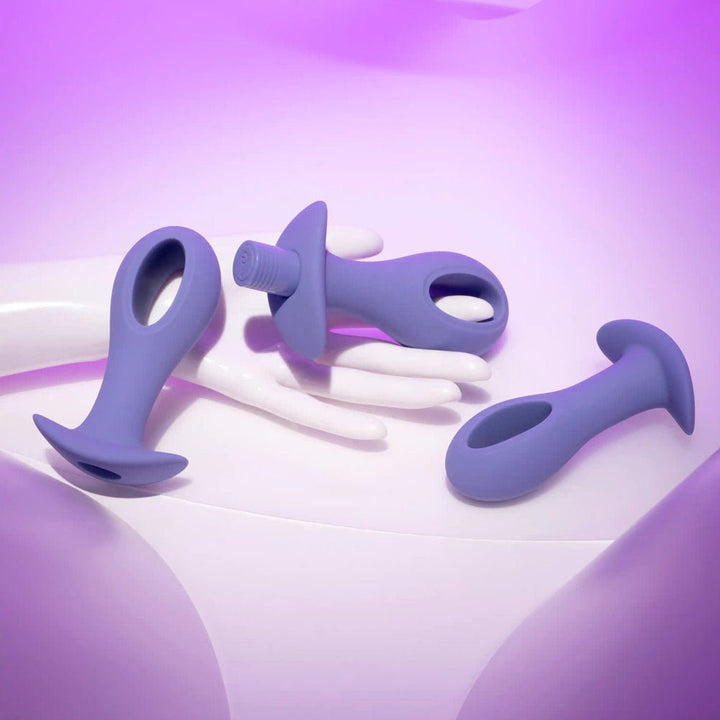 Evolved HOLE PUNCH PLUG SET - Purple Butt Plugs with Interchangeable Bullet - Set of 3 Sizes – Sex toys NZ by Naughtyhut. Discreet delivery nationwide.