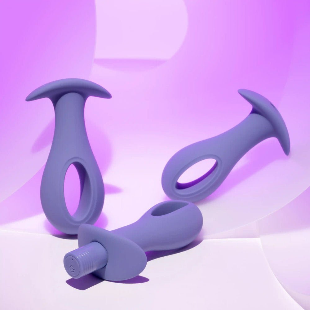 Evolved HOLE PUNCH PLUG SET - Purple Butt Plugs with Interchangeable Bullet - Set of 3 Sizes – Sex toys NZ by Naughtyhut. Discreet delivery nationwide.