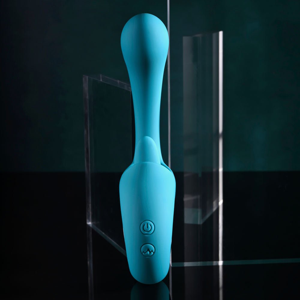 Buy Evolved HOW MANY LICKS - Blue 17.8 cm USB Rechargeable Vibrator with Flicking Stimulator – Naughtyhut NZ sex toys online. Discreet delivery & top brands.