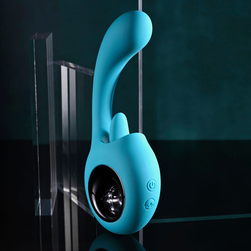 Buy Evolved HOW MANY LICKS - Blue 17.8 cm USB Rechargeable Vibrator with Flicking Stimulator – Naughtyhut NZ sex toys online. Discreet delivery & top brands.