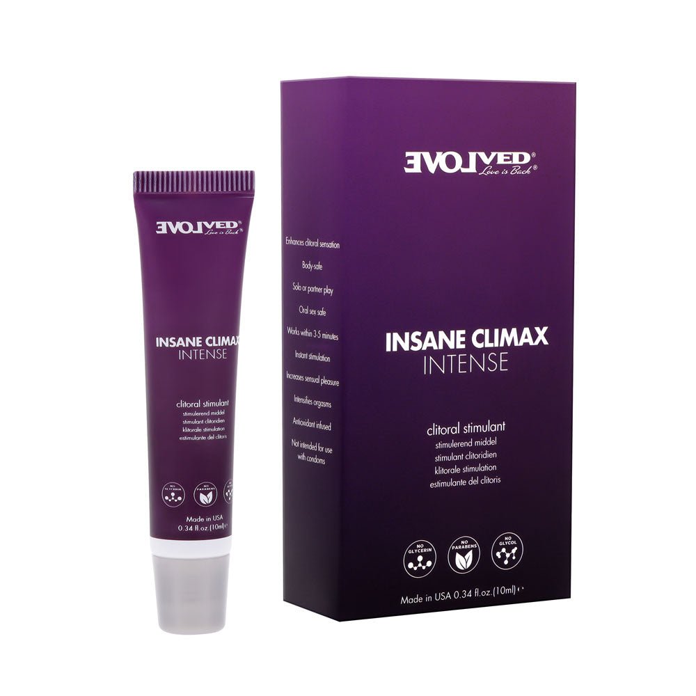 Buy Evolved INSANE CLIMAX - INTENSE - Clitoral Stimulation Gel - 10 ml Tube – Naughtyhut NZ sex toys online. Discreet delivery & top brands.