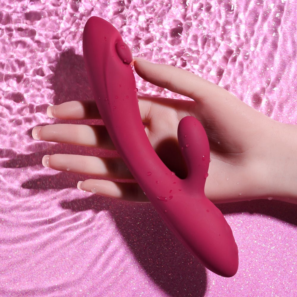 Buy Evolved JAMMIN' G - Burgundy 20.1 cm USB Rechargeable Rabbit Vibrator – Naughtyhut NZ sex toys online. Discreet delivery & top brands.