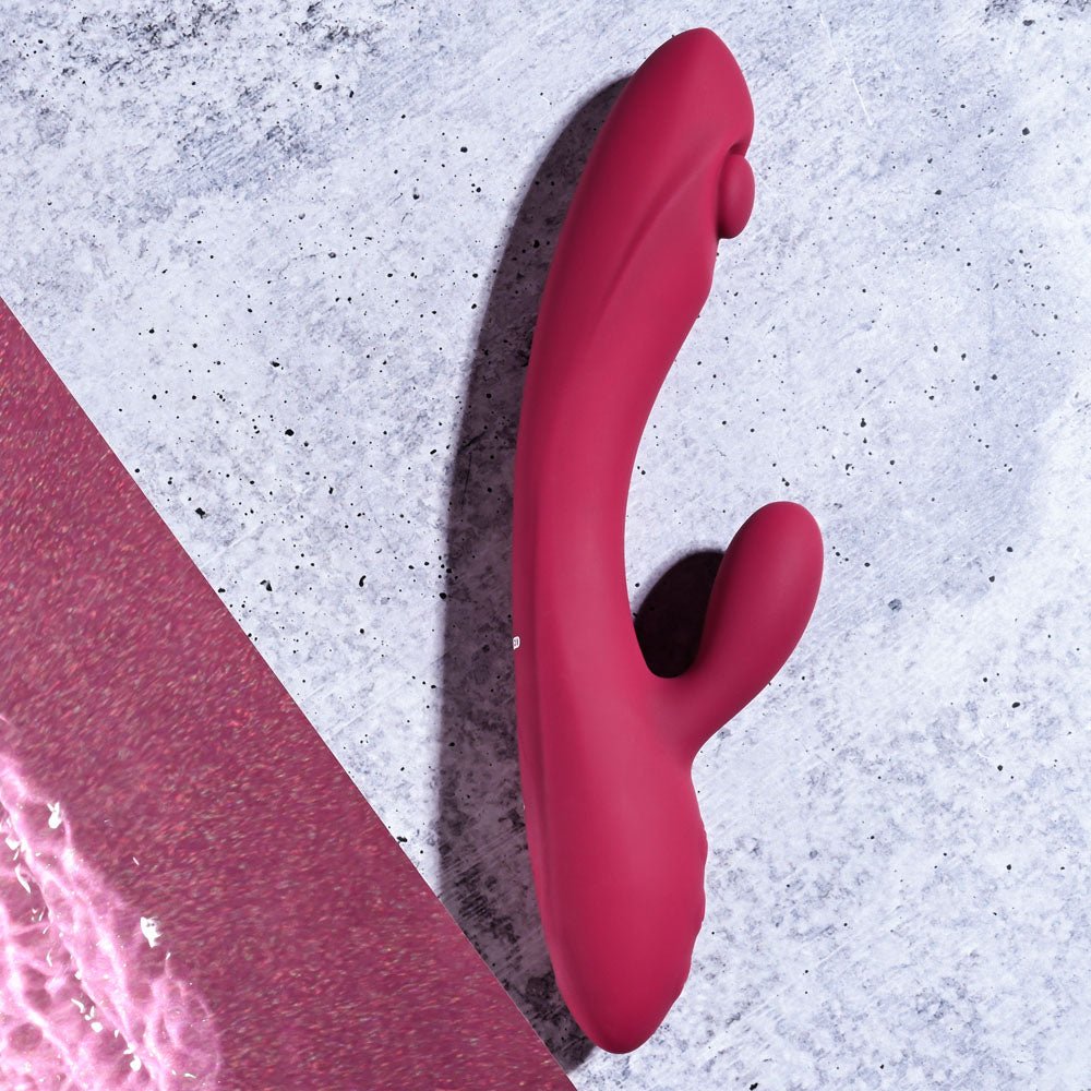 Evolved JAMMIN' G - Burgundy 20.1 cm USB Rechargeable Rabbit Vibrator – Sex toys NZ by Naughtyhut. Discreet delivery nationwide.