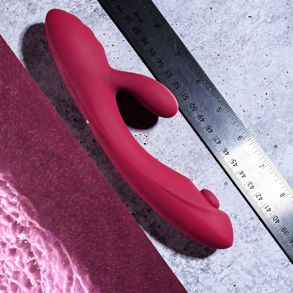 Buy Evolved JAMMIN' G - Burgundy 20.1 cm USB Rechargeable Rabbit Vibrator – Naughtyhut NZ sex toys online. Discreet delivery & top brands.