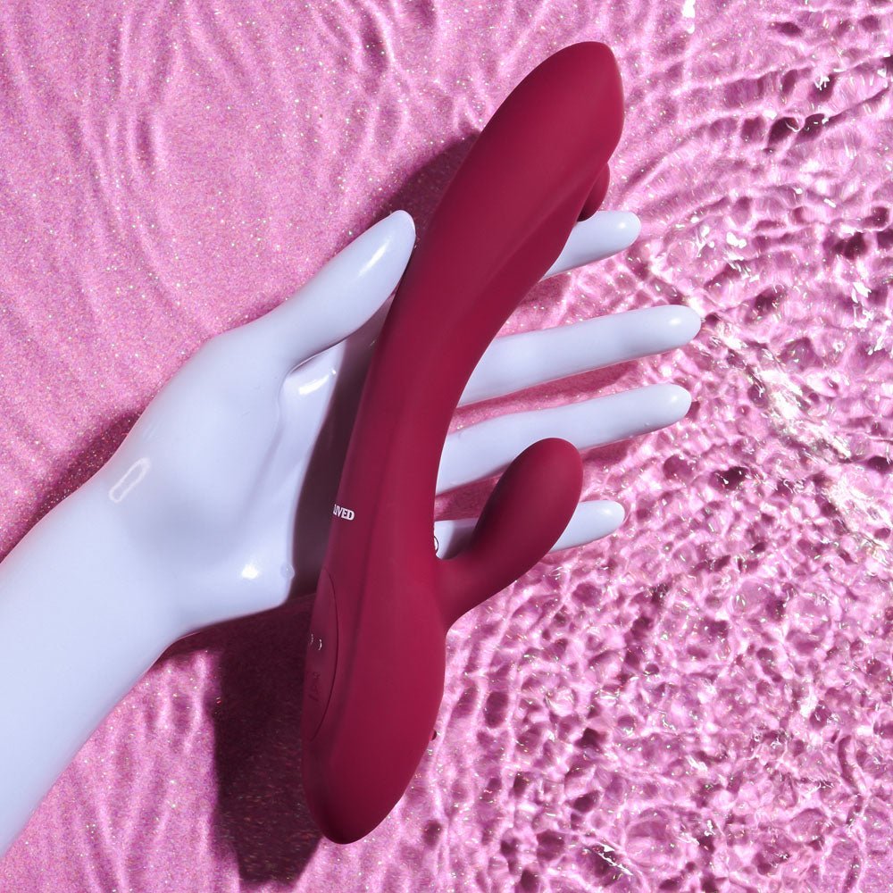 Buy Evolved JAMMIN' G - Burgundy 20.1 cm USB Rechargeable Rabbit Vibrator – Naughtyhut NZ sex toys online. Discreet delivery & top brands.