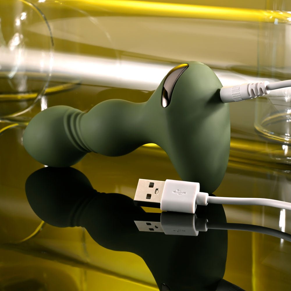 Buy Evolved LIEUTENANT - Green 12.2 cm USB Rechargeable Vibrating Butt Plug – Naughtyhut NZ sex toys online. Discreet delivery & top brands.
