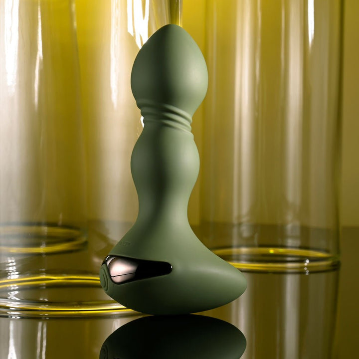 Evolved LIEUTENANT - Green 12.2 cm USB Rechargeable Vibrating Butt Plug – Sex toys NZ by Naughtyhut. Discreet delivery nationwide.