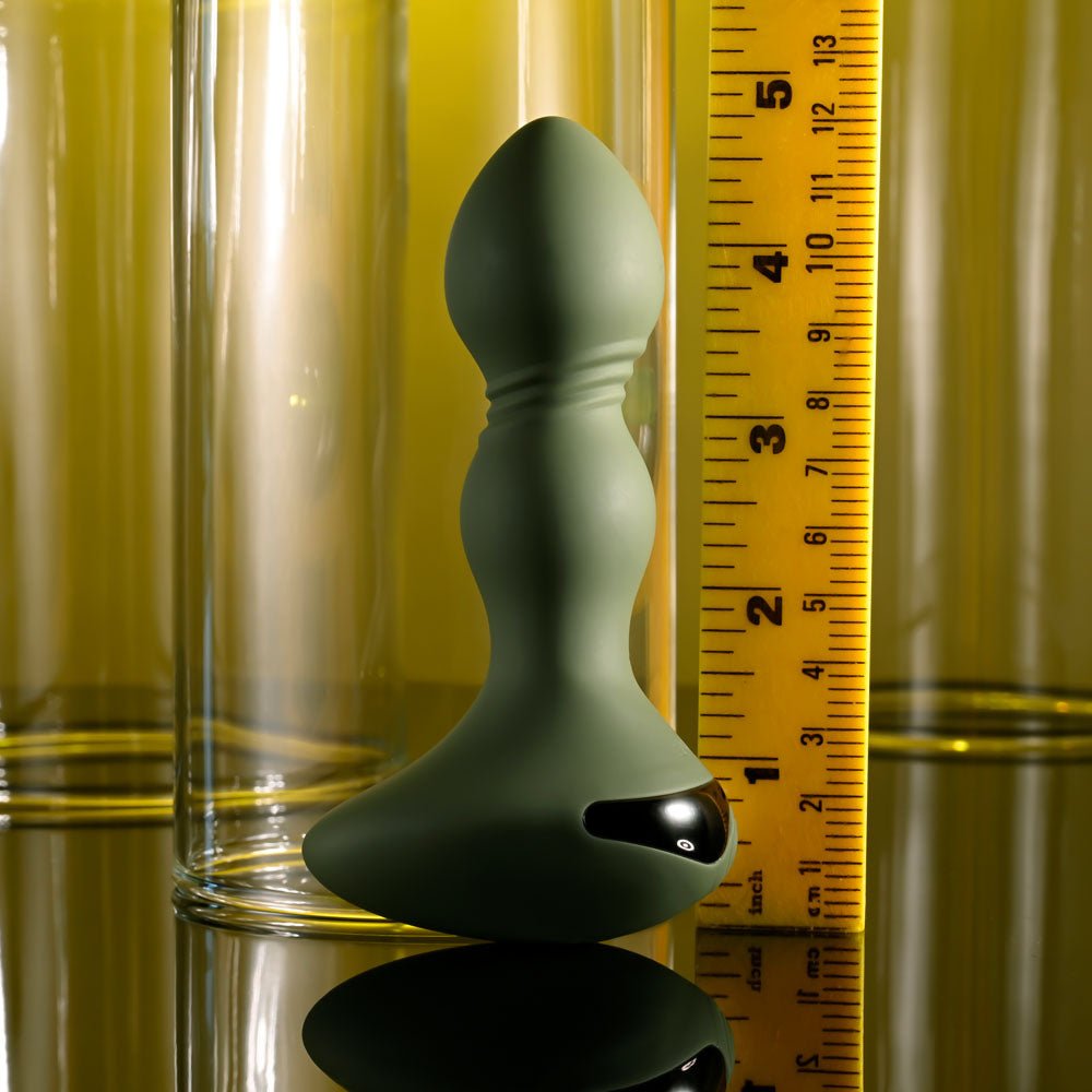 Evolved LIEUTENANT - Green 12.2 cm USB Rechargeable Vibrating Butt Plug – Sex toys NZ by Naughtyhut. Discreet delivery nationwide.