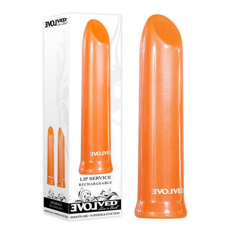 Buy Evolved Lip Service - Orange 10 cm USB Rechargeable Lipstick Vibrator – Naughtyhut NZ sex toys online. Discreet delivery & top brands.