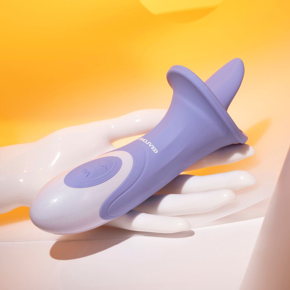 Buy Evolved LIX & KISSES - Purple 18.7 cm USB Rechargeable Flicking Tongue Stimulator – Naughtyhut NZ sex toys online. Discreet delivery & top brands.