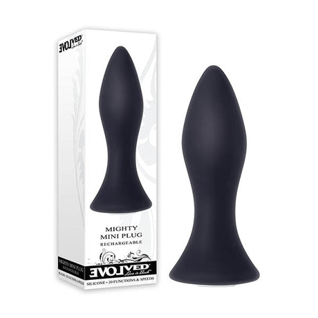 Buy Evolved Mighty Mini Plug - Black 8.9 cm (3.5'') USB Rechargeable Butt Plug – Naughtyhut NZ sex toys online. Discreet delivery & top brands.