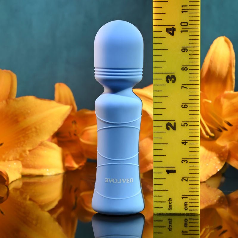 Buy Evolved Out Of The Blue - Blue 10.5 cm USB Rechargeable Mini Massager Wand – Naughtyhut NZ sex toys online. Discreet delivery & top brands.