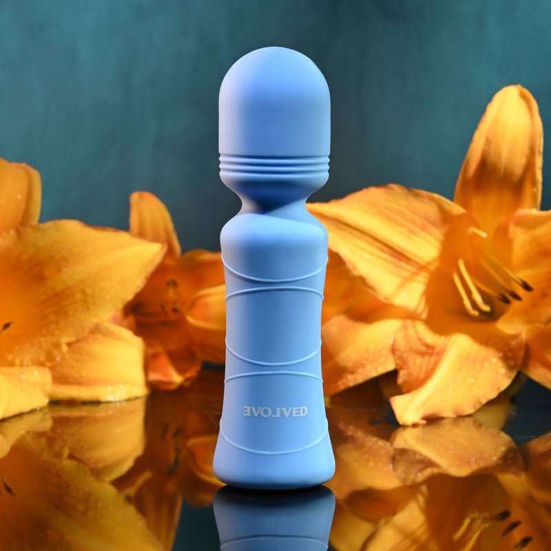 Buy Evolved Out Of The Blue - Blue 10.5 cm USB Rechargeable Mini Massager Wand – Naughtyhut NZ sex toys online. Discreet delivery & top brands.