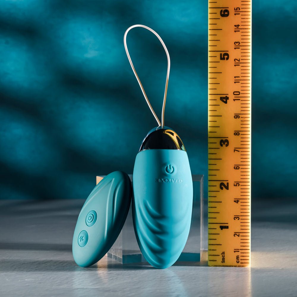 Evolved OVAL OFFICE - Green 8.5 cm USB Rechargeable Wireless Egg with Remote Control – Sex toys NZ by Naughtyhut. Discreet delivery nationwide.