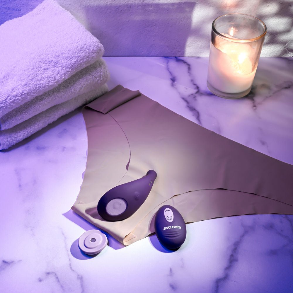 Buy Evolved PANTY PARTY - Purple USB Rechargeable Panty Vibrator with Remote Control – Naughtyhut NZ sex toys online. Discreet delivery & top brands.