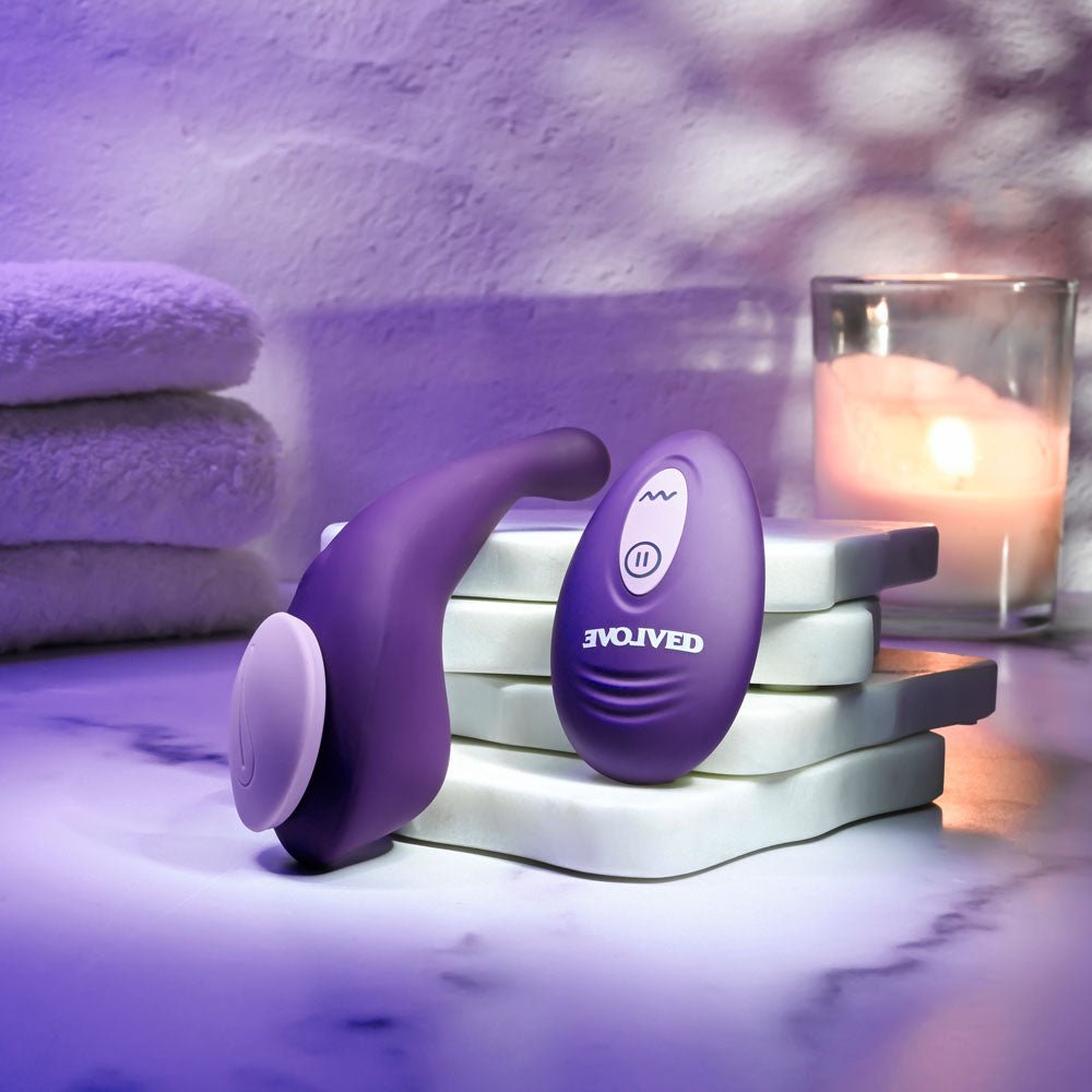 Buy Evolved PANTY PARTY - Purple USB Rechargeable Panty Vibrator with Remote Control – Naughtyhut NZ sex toys online. Discreet delivery & top brands.
