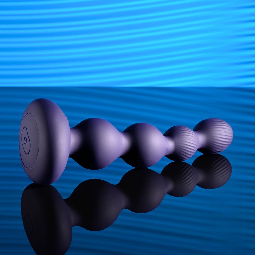 Buy Evolved PLEASURE ORBIT - Navy Blue 17.8 cm USB Rechargeable Twirling & Vibrating Anal Beads with Remote – Naughtyhut NZ sex toys online. Discreet delivery & top brands.