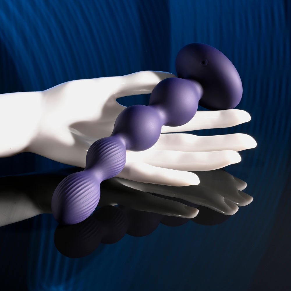 Buy Evolved PLEASURE ORBIT - Navy Blue 17.8 cm USB Rechargeable Twirling & Vibrating Anal Beads with Remote – Naughtyhut NZ sex toys online. Discreet delivery & top brands.