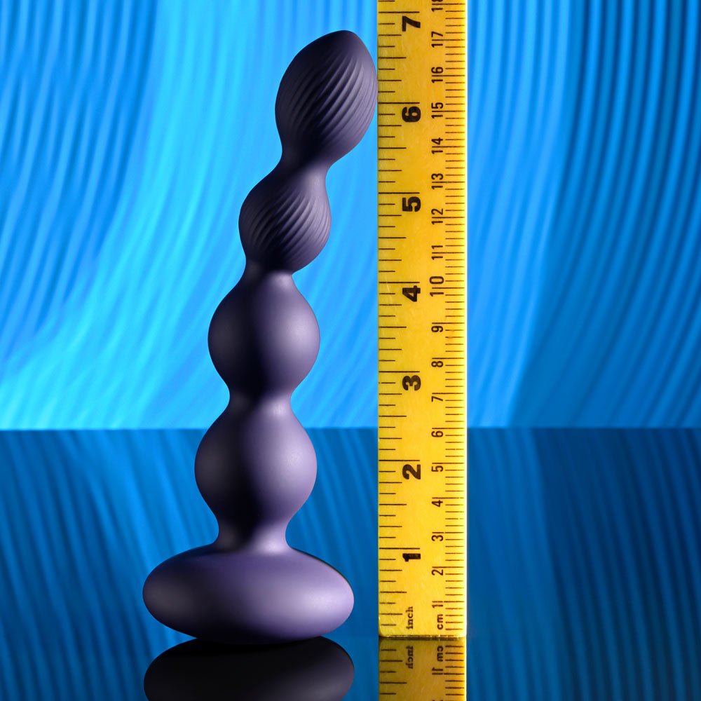 Buy Evolved PLEASURE ORBIT - Navy Blue 17.8 cm USB Rechargeable Twirling & Vibrating Anal Beads with Remote – Naughtyhut NZ sex toys online. Discreet delivery & top brands.