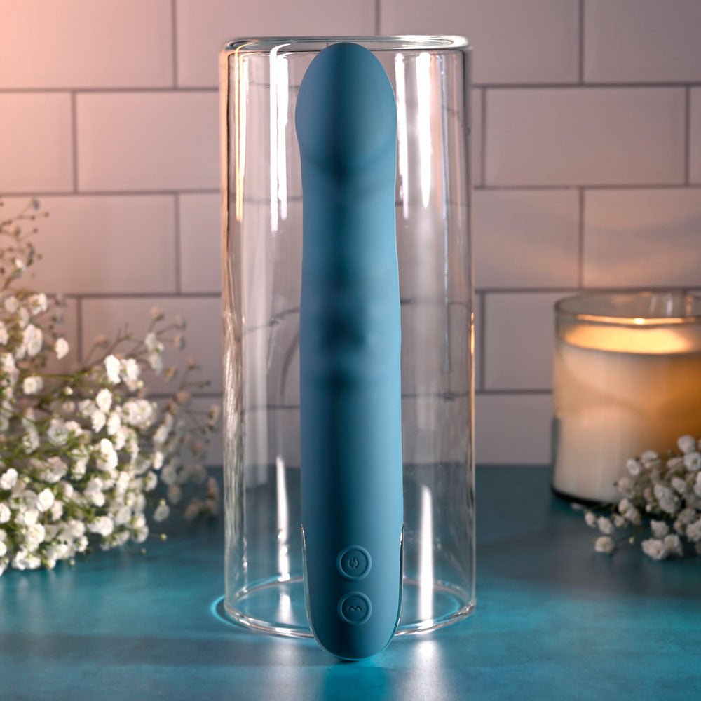 Buy Evolved QUEEN OF ALL TRADES - Blue 22.6 cm USB Rechargeable Thrusting & Rotating Vibrator – Naughtyhut NZ sex toys online. Discreet delivery & top brands.