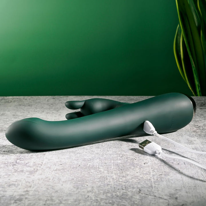 Evolved RABBIT TAP TAP - Green 25 cm USB Rechargeable Rabbit Vibrator with Tapping Tip – Sex toys NZ by Naughtyhut. Discreet delivery nationwide.