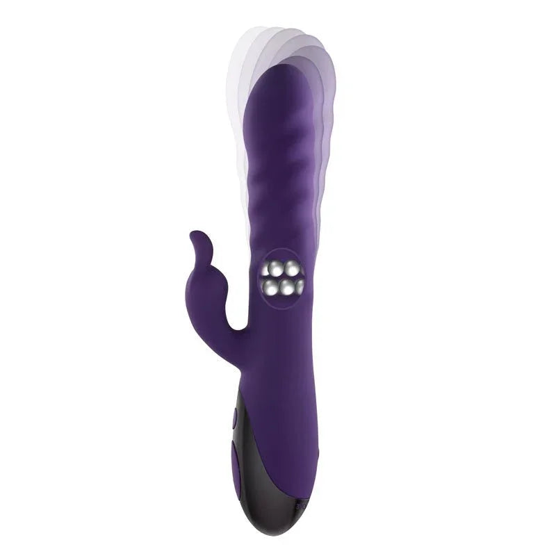 Evolved Rascally Rabbit in Purple on white, the shaft ghosted upward to show the thrusting action