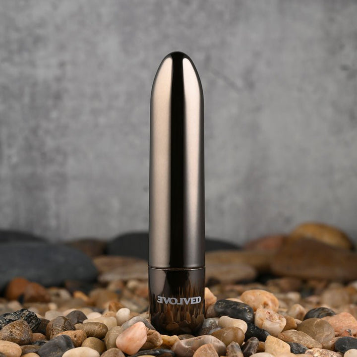 Evolved REAL SIMPLE - Black Chrome 10 cm USB Rechargeable Bullet – Sex toys NZ by Naughtyhut. Discreet delivery nationwide.