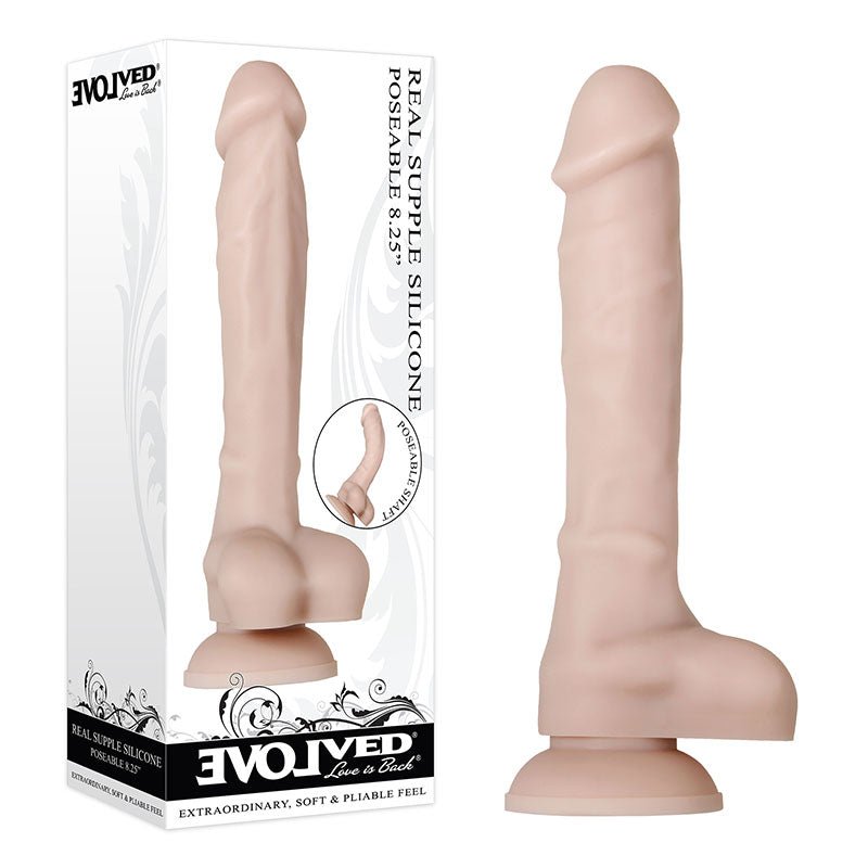 Evolved Real Supple Silicone Poseable 8.25'' - Flesh 21 cm Poseable Silicone Dong – Sex toys NZ by Naughtyhut. Discreet delivery nationwide.