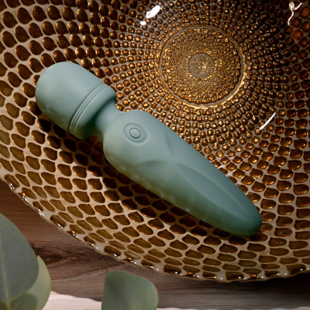 Buy Evolved RUMBLE WAND - Olive Greeb 13.4 USB Rechargeable Mini Massage Wand – Naughtyhut NZ sex toys online. Discreet delivery & top brands.