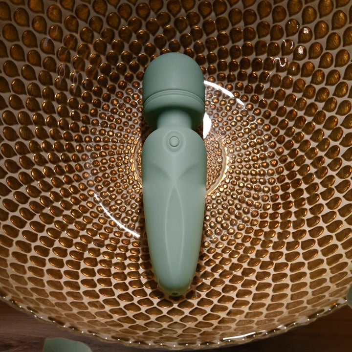 Evolved RUMBLE WAND - Olive Greeb 13.4 USB Rechargeable Mini Massage Wand – Sex toys NZ by Naughtyhut. Discreet delivery nationwide.