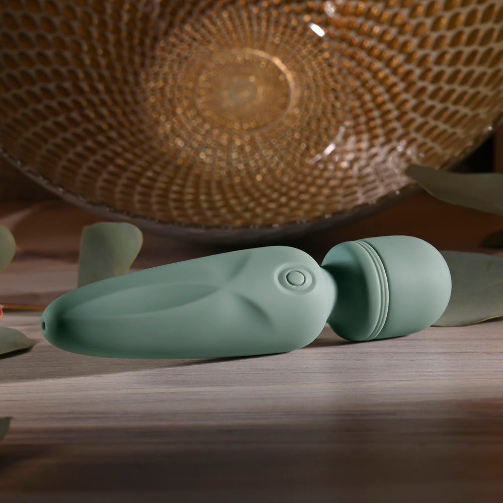 Evolved RUMBLE WAND - Olive Greeb 13.4 USB Rechargeable Mini Massage Wand – Sex toys NZ by Naughtyhut. Discreet delivery nationwide.