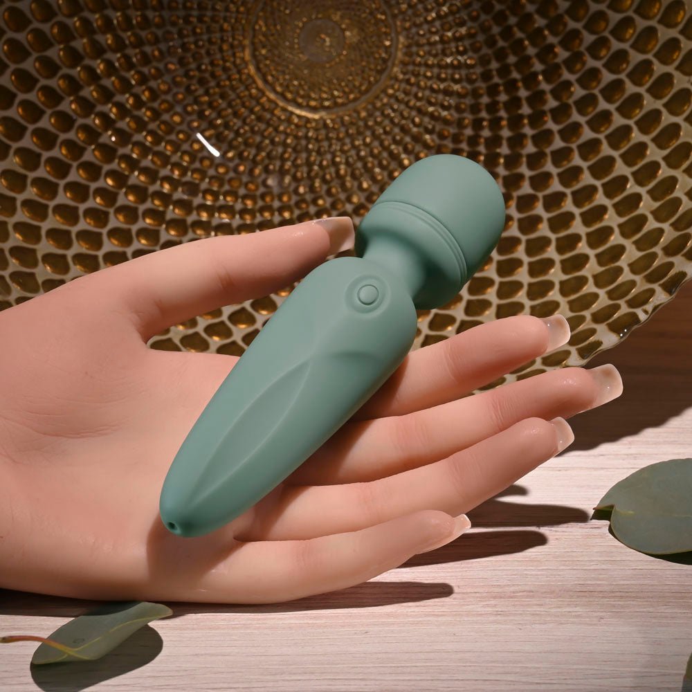 Buy Evolved RUMBLE WAND - Olive Greeb 13.4 USB Rechargeable Mini Massage Wand – Naughtyhut NZ sex toys online. Discreet delivery & top brands.