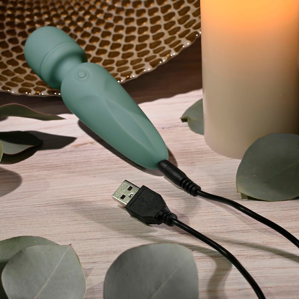 Evolved RUMBLE WAND - Olive Greeb 13.4 USB Rechargeable Mini Massage Wand – Sex toys NZ by Naughtyhut. Discreet delivery nationwide.