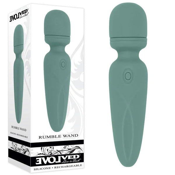 Evolved RUMBLE WAND - Olive Greeb 13.4 USB Rechargeable Mini Massage Wand – Sex toys NZ by Naughtyhut. Discreet delivery nationwide.