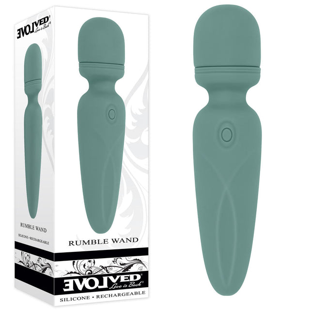 Buy Evolved RUMBLE WAND - Olive Greeb 13.4 USB Rechargeable Mini Massage Wand – Naughtyhut NZ sex toys online. Discreet delivery & top brands.