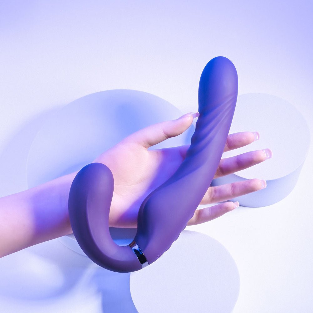 Evolved SHARE THE LOVE - Purple 22.9 cm USB Rechargeable Inflatable Strapless Strap - On – Sex toys NZ by Naughtyhut. Discreet delivery nationwide.