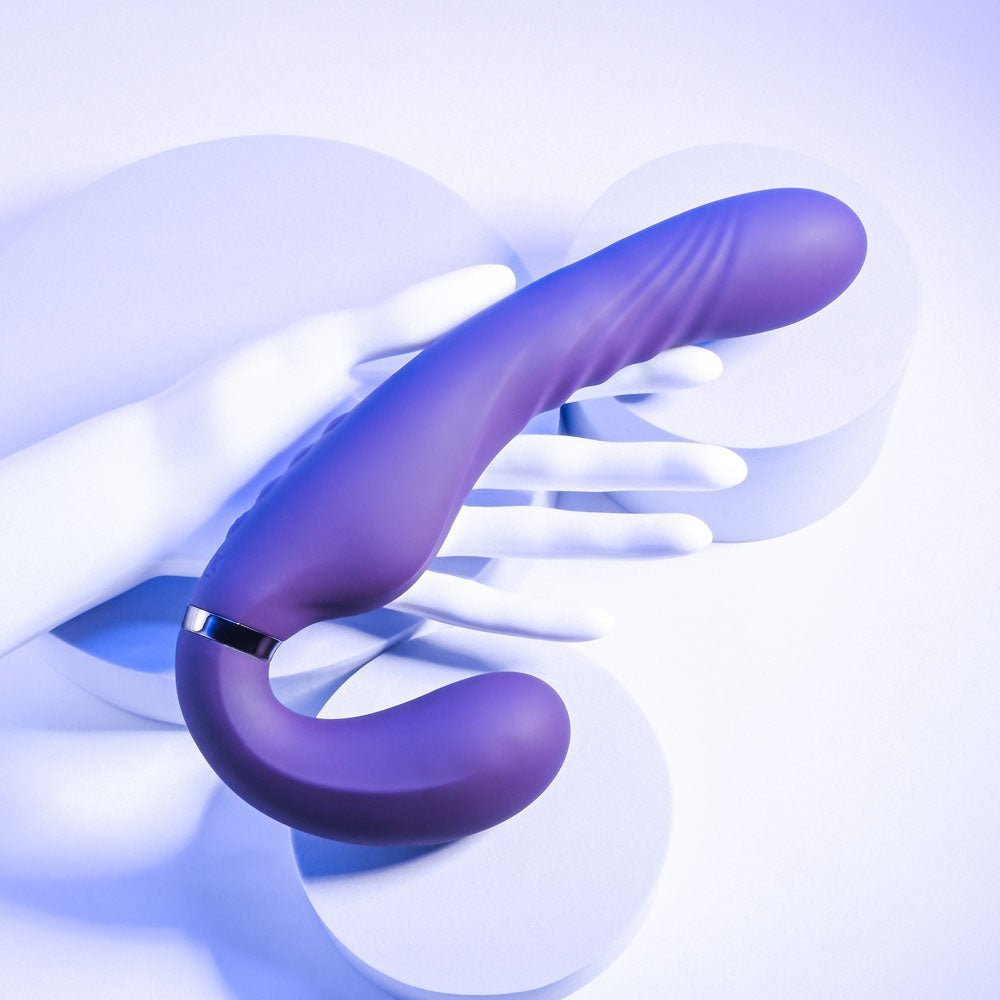Evolved SHARE THE LOVE - Purple 22.9 cm USB Rechargeable Inflatable Strapless Strap - On – Sex toys NZ by Naughtyhut. Discreet delivery nationwide.