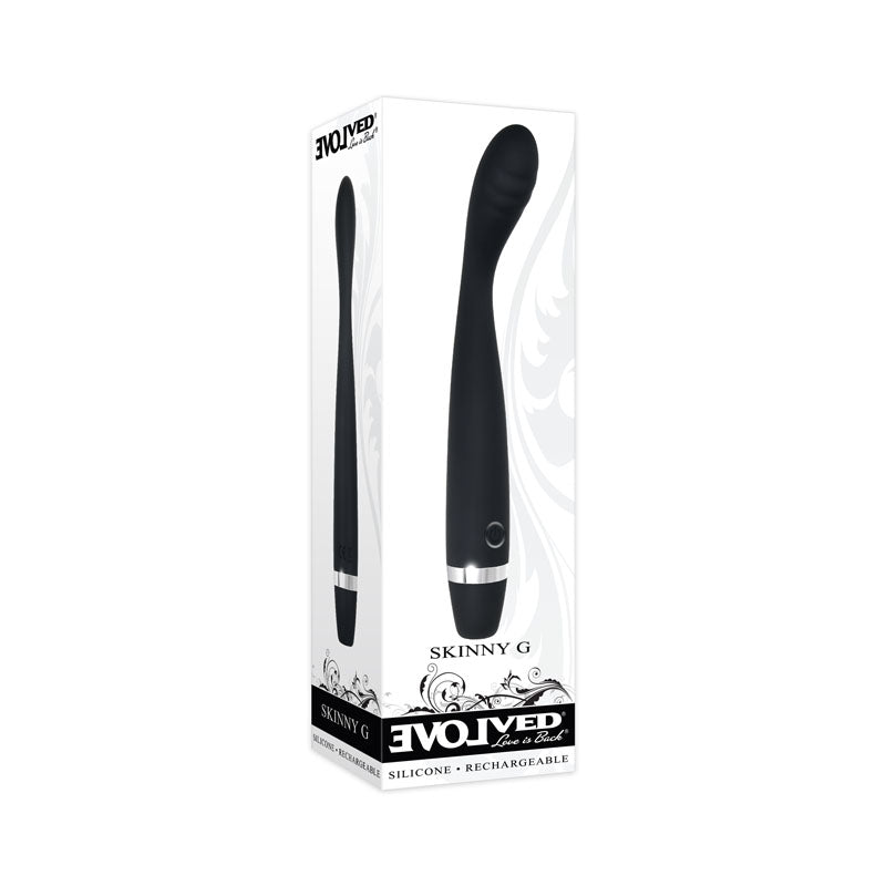 Evolved Skinny G - Black 17.8 cm USB Rechargeable Vibrator – Sex toys NZ by Naughtyhut. Discreet delivery nationwide.
