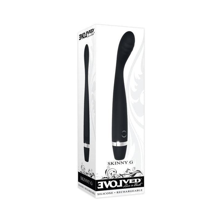 Evolved Skinny G - Black 17.8 cm USB Rechargeable Vibrator – Sex toys NZ by Naughtyhut. Discreet delivery nationwide.